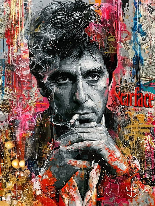 Tony Montana graffiti canvas wall art