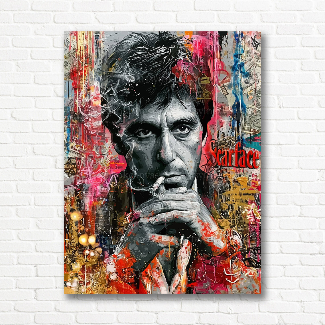 Tony Montana Scarface graffiti canvas print