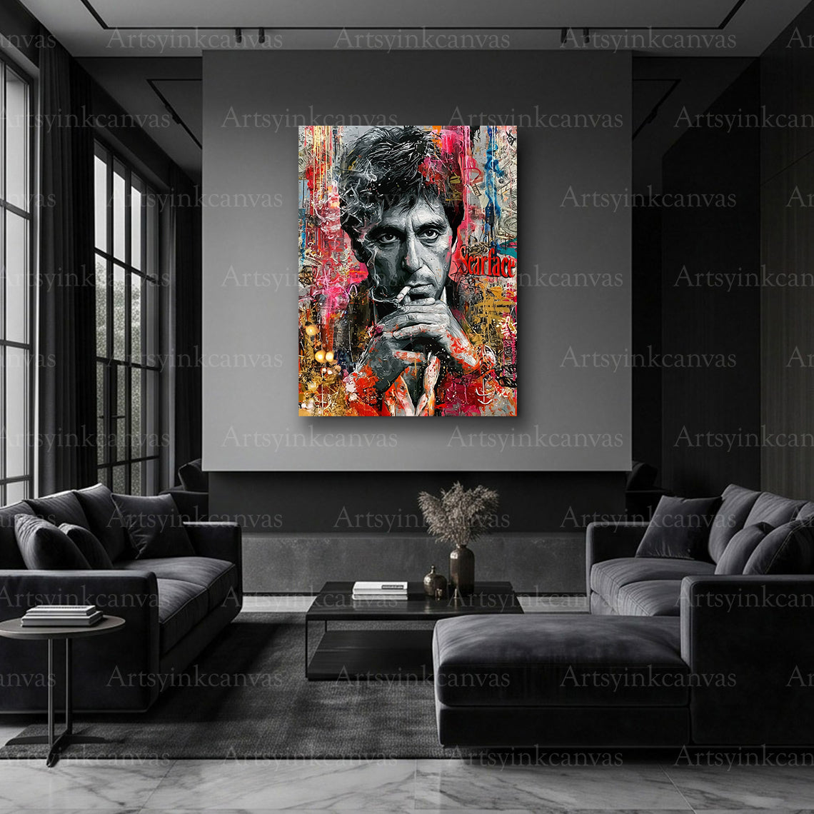 Scarface Tony Montana graffiti artwork