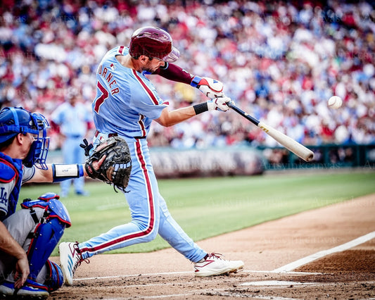 Trea Turner powder blue swinging canvas wall art