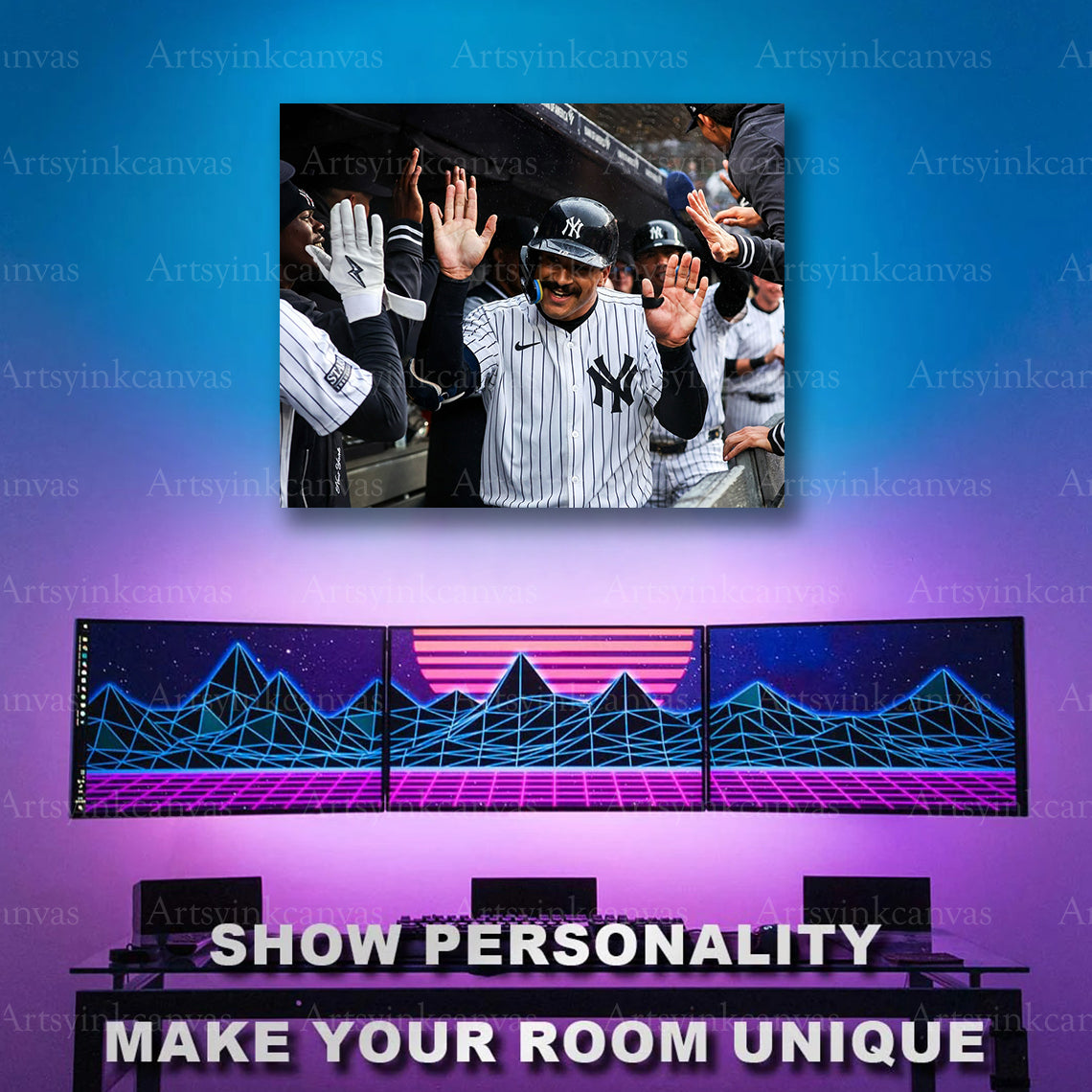 New York Yankees Trent Grisham dugout artwork