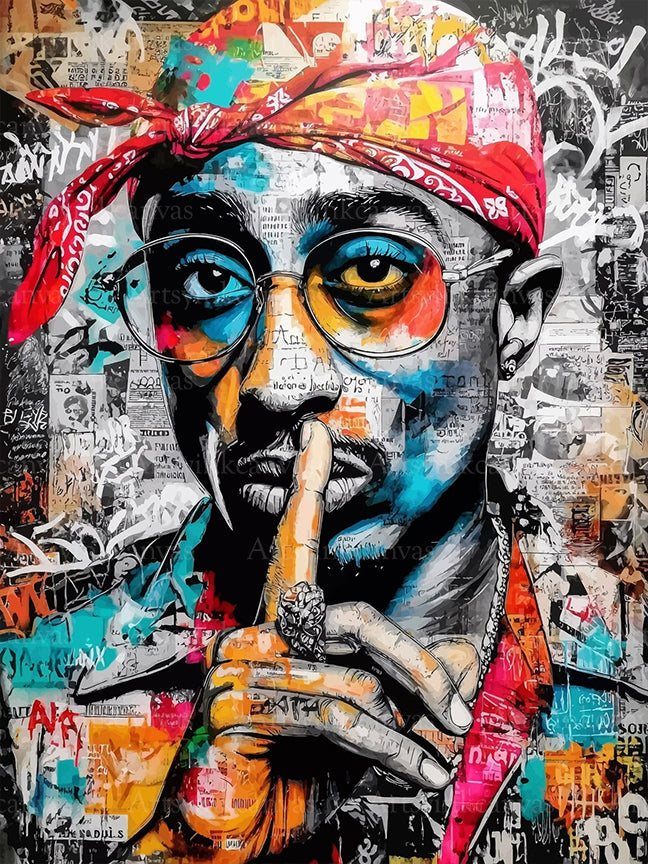 Tupac Shakur Legacy graffiti canvas wall art