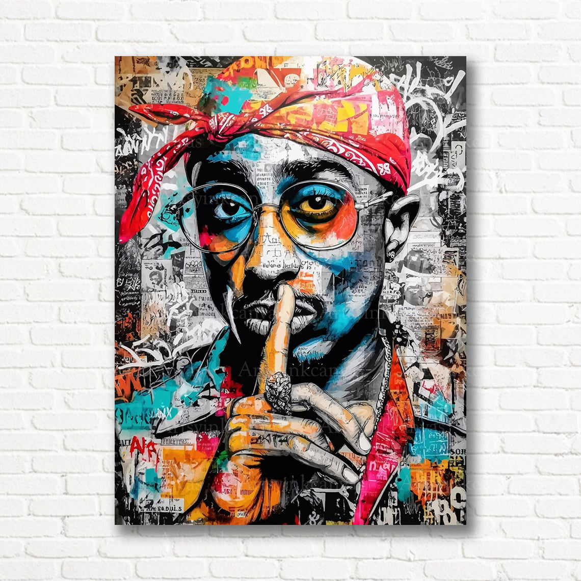 Tupac Shakur 2Pac hip hop graffiti canvas print