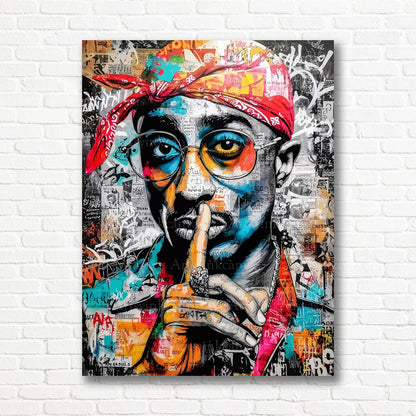 Tupac Shakur 2Pac hip hop graffiti canvas print