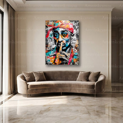 Tupac Shakur music legend urban wall decor artwork