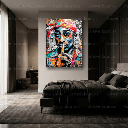 Premium Tupac Shakur music wall art Made in USA