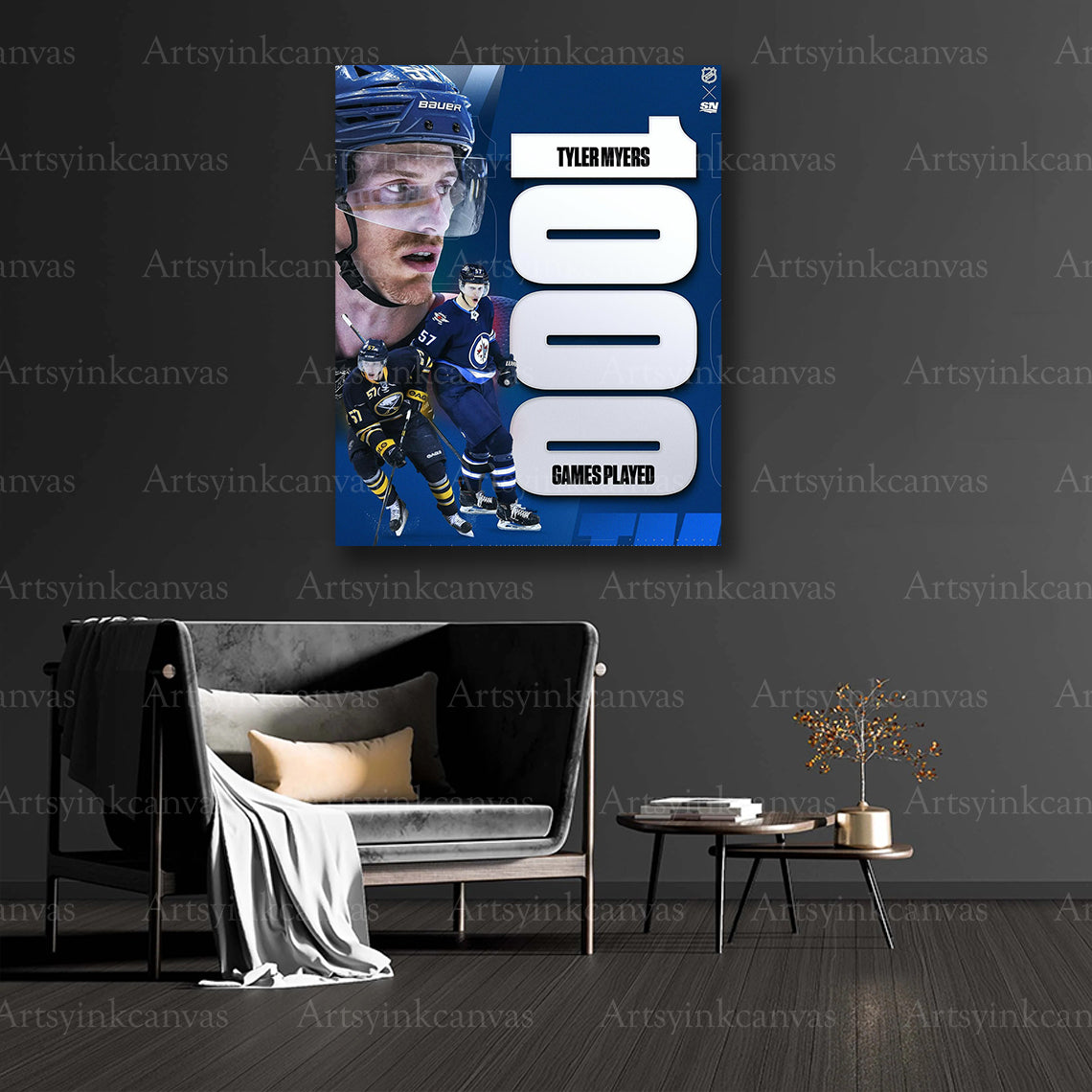 Tyler Myers 1000 games collector canvas art