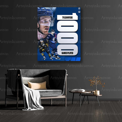 Tyler Myers 1000 games collector canvas art