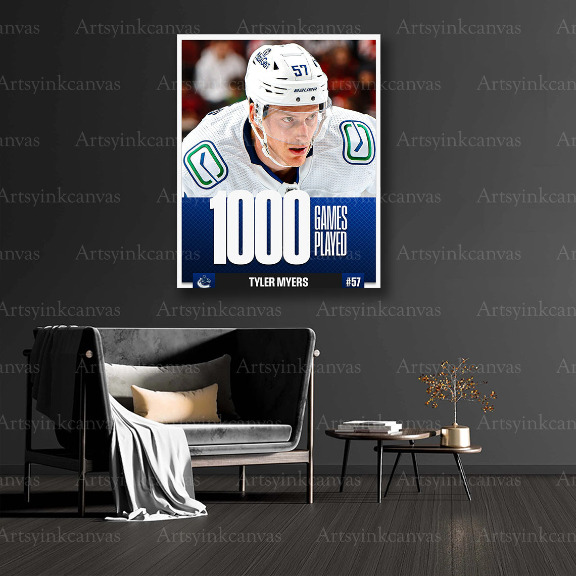 Tyler Myers career milestone collector canvas art