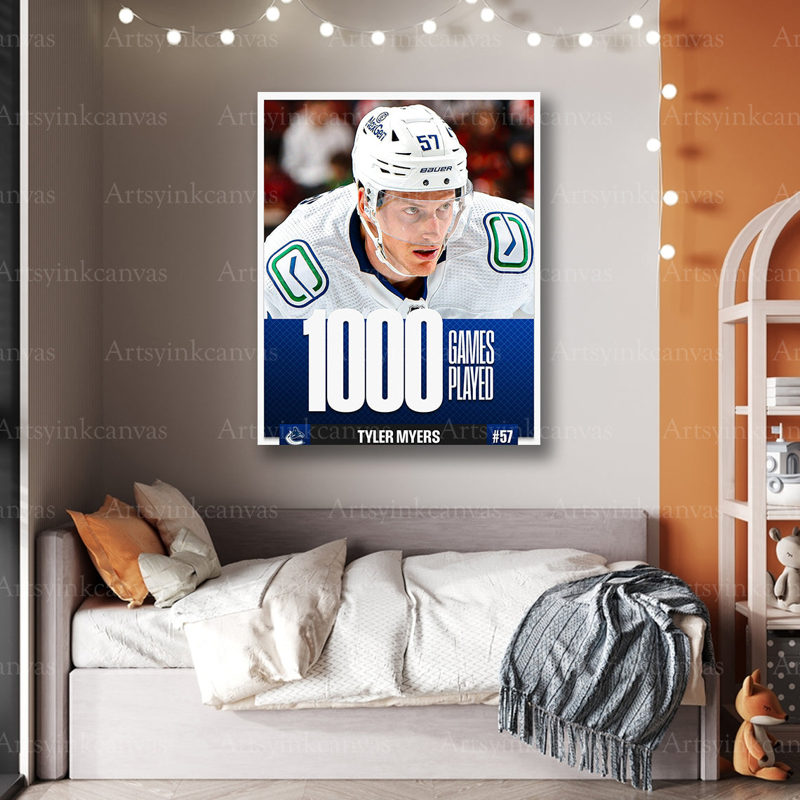Premium Tyler Myers Canucks 1000 games canvas print