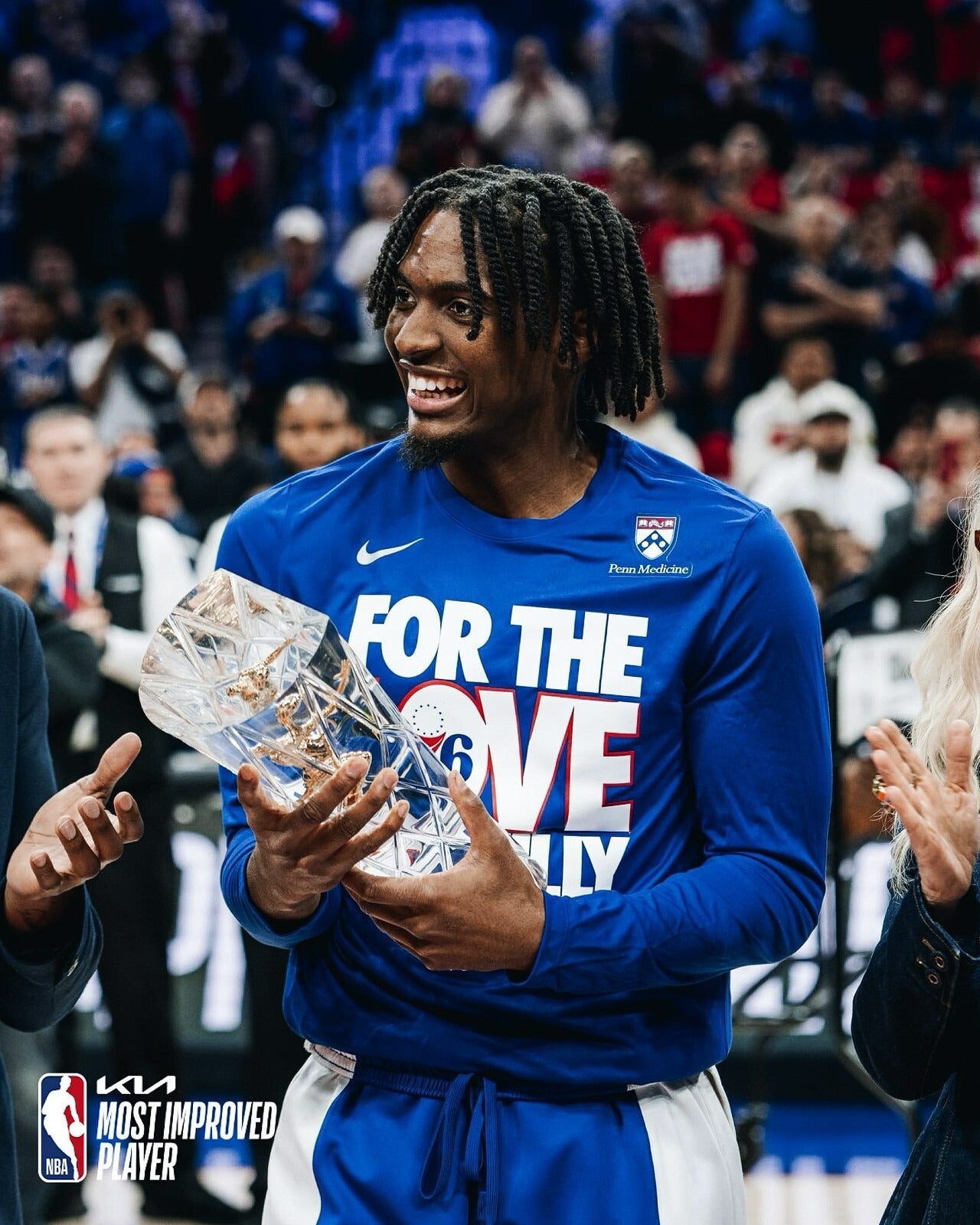 Tyrese Maxey 2024 Most Improved Player Trophy canvas wall art