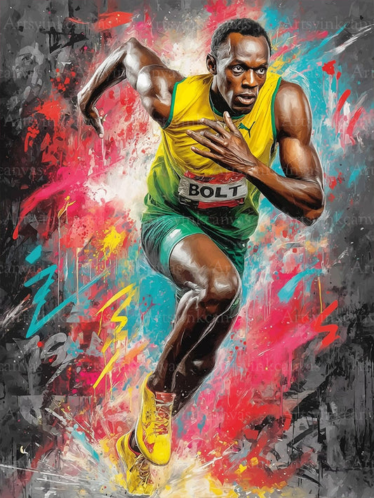 Usain Bolt graffiti canvas wall art