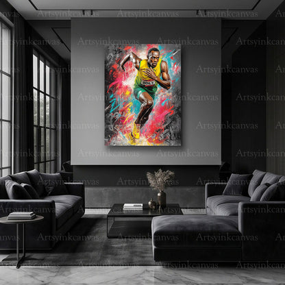 Usain Bolt Olympic athlete graffiti artwork