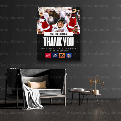 Premium Valtteri Filppula career collage hockey canvas print