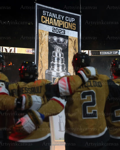 Vegas Golden Knights 2023 Stanley Cup Champions Banner canvas wall art