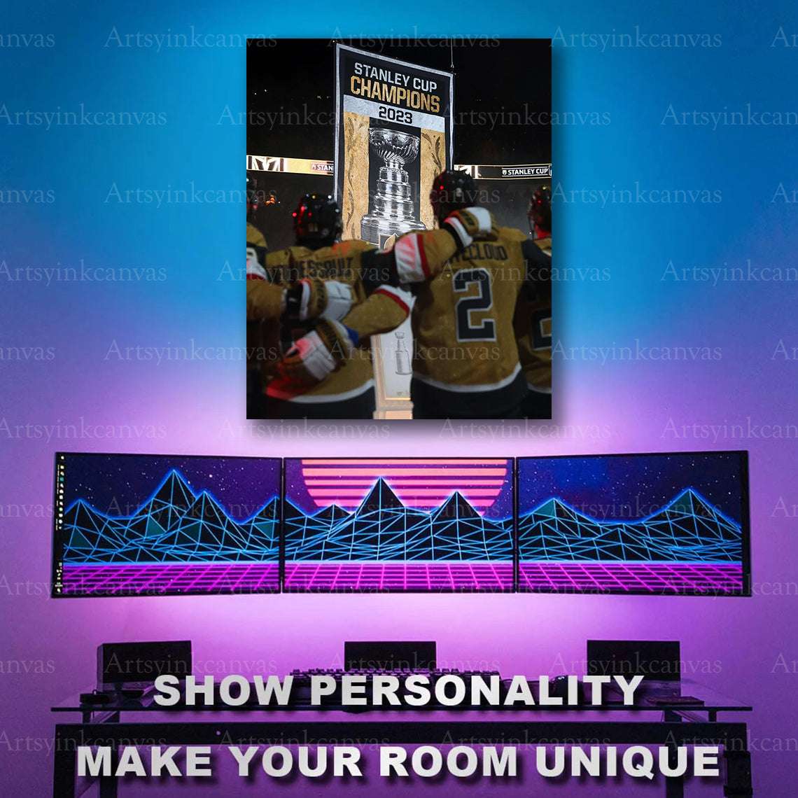 2023 Stanley Cup Champions banner artwork