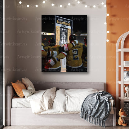 Premium Vegas Golden Knights Stanley Cup banner canvas print