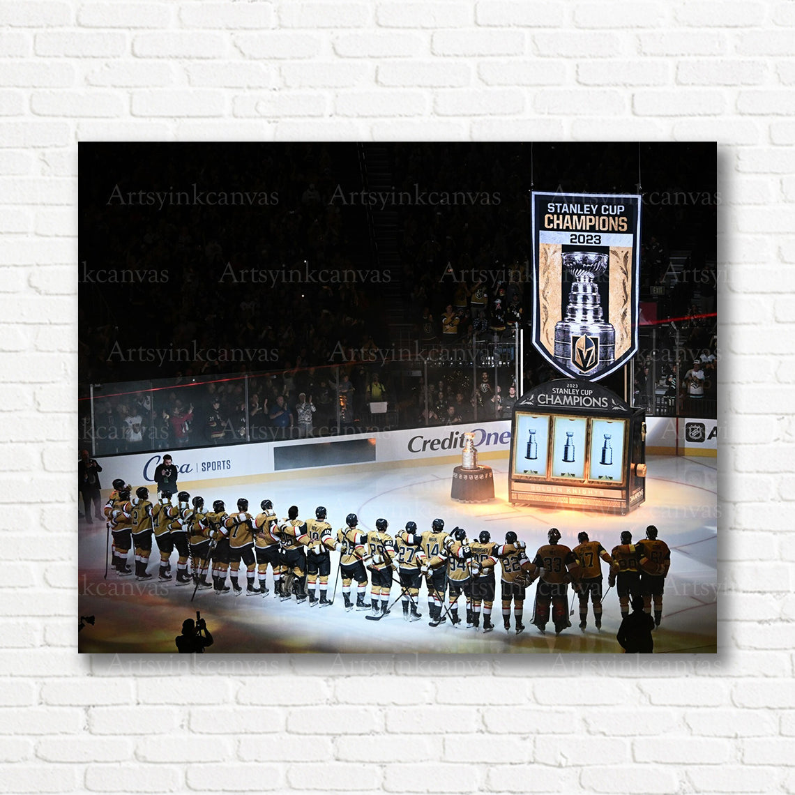 Vegas Golden Knights Banner Night canvas print
