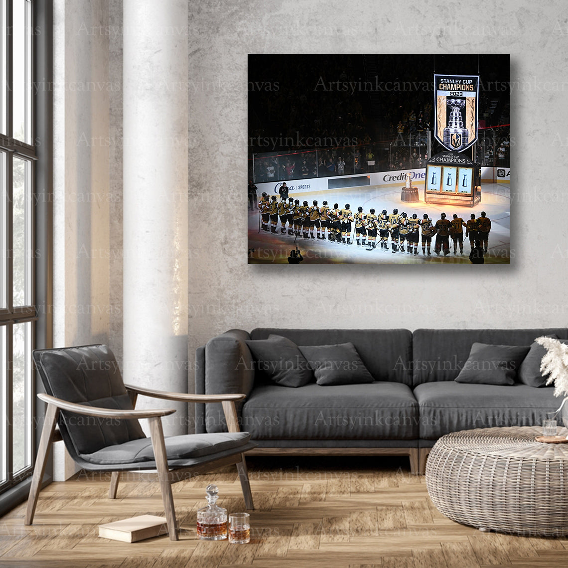 Golden Knights championship ceremony wall decor