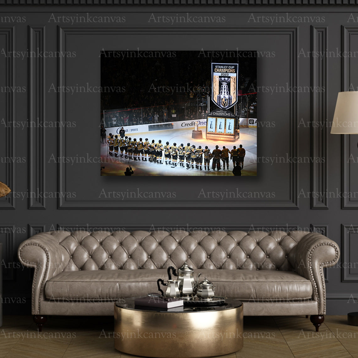 Premium Vegas Golden Knights Banner Night canvas print