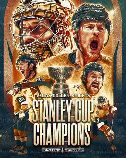 Vegas Golden Knights 2023 Stanley Cup Champions canvas wall art