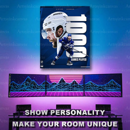 Victor Hedman career milestone hockey collage artwork