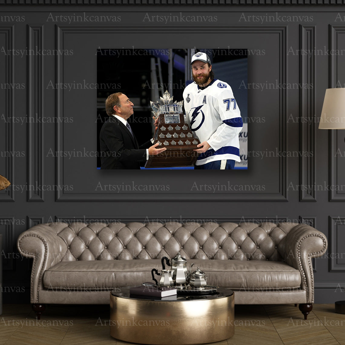 Premium Victor Hedman Lightning trophy canvas print