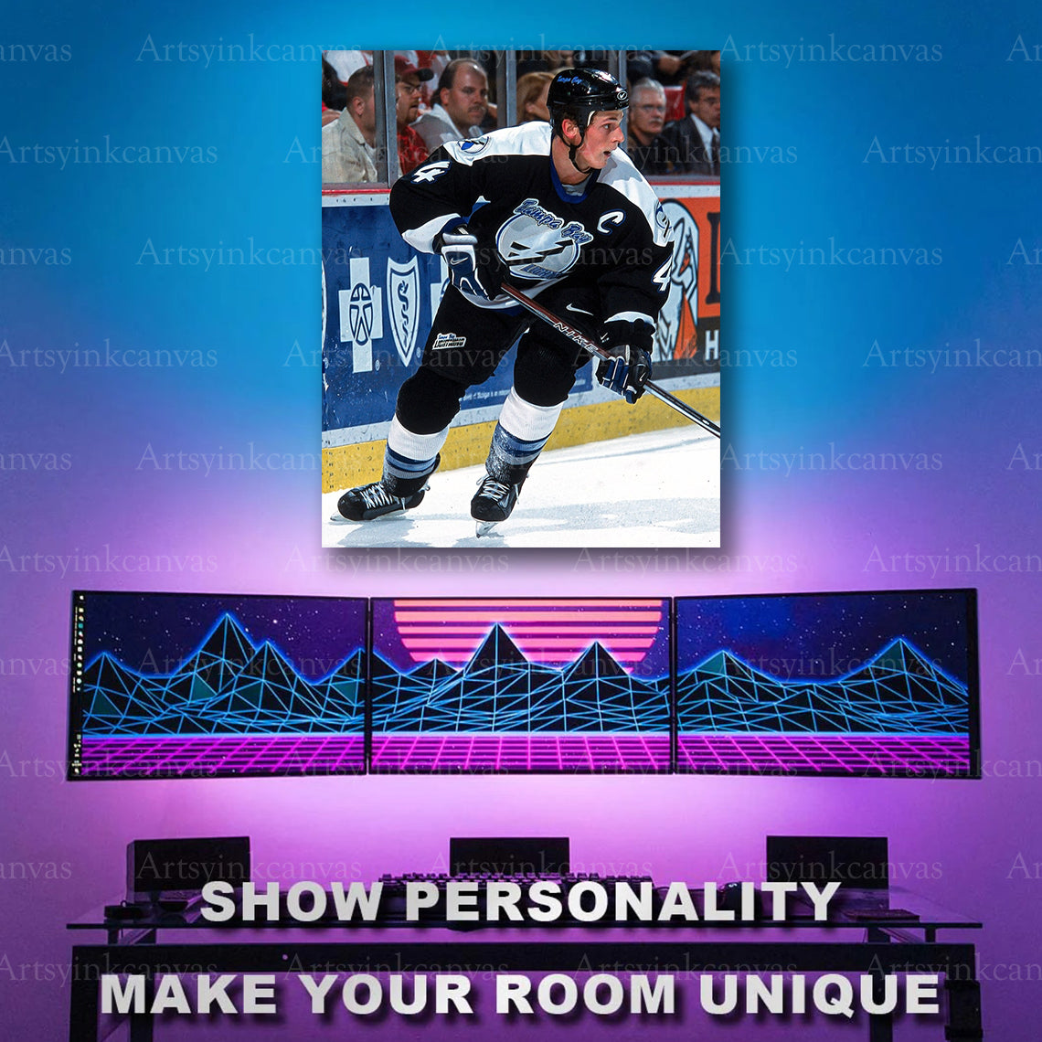Vincent Lecavalier NHL hockey action artwork