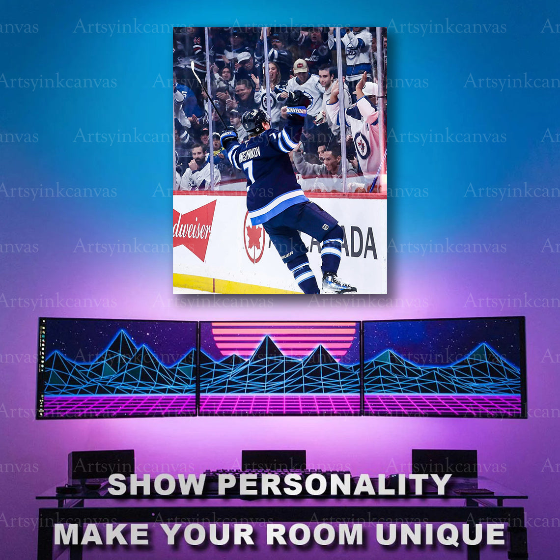 Winnipeg Jets goal celebration artwork