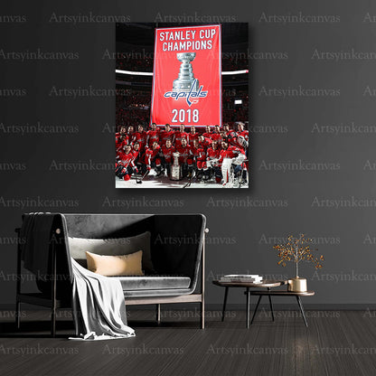 Washington Capitals champions collector hockey canvas art