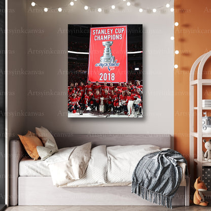 Premium Capitals Stanley Cup canvas print
