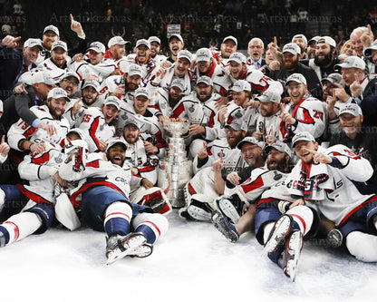 Washington Capitals 2018 Stanley Cup Champions Team canvas wall art