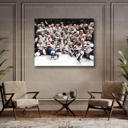 Capitals 2018 champions hockey canvas art