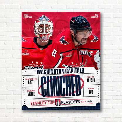 Capitals 2025 playoff clinching celebration canvas print