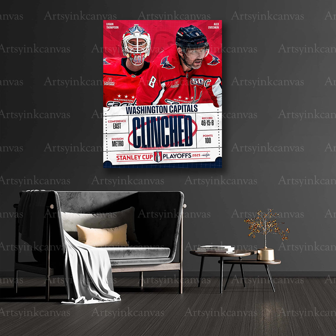 Washington Capitals team milestone canvas art