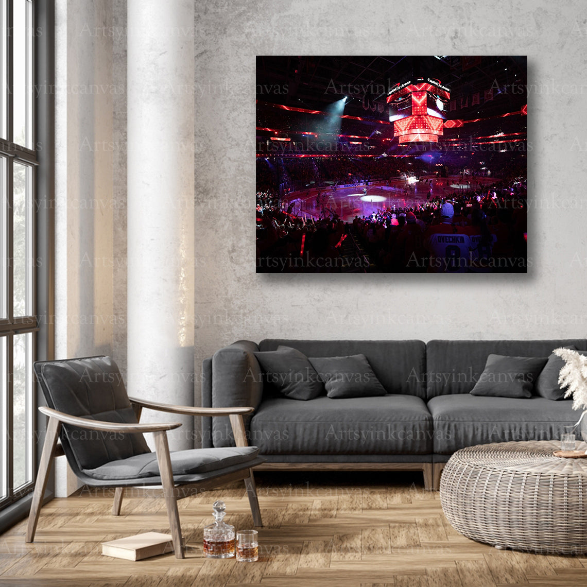 Capital One Arena playoff atmosphere wall decor