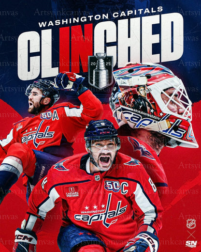Washington Capitals Playoffs Clinched canvas wall art