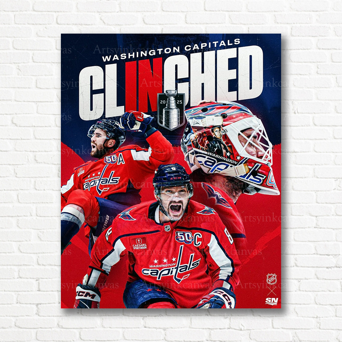 Washington Capitals playoff celebration canvas print