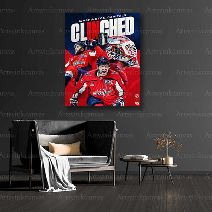 Capitals hockey team celebration canvas art