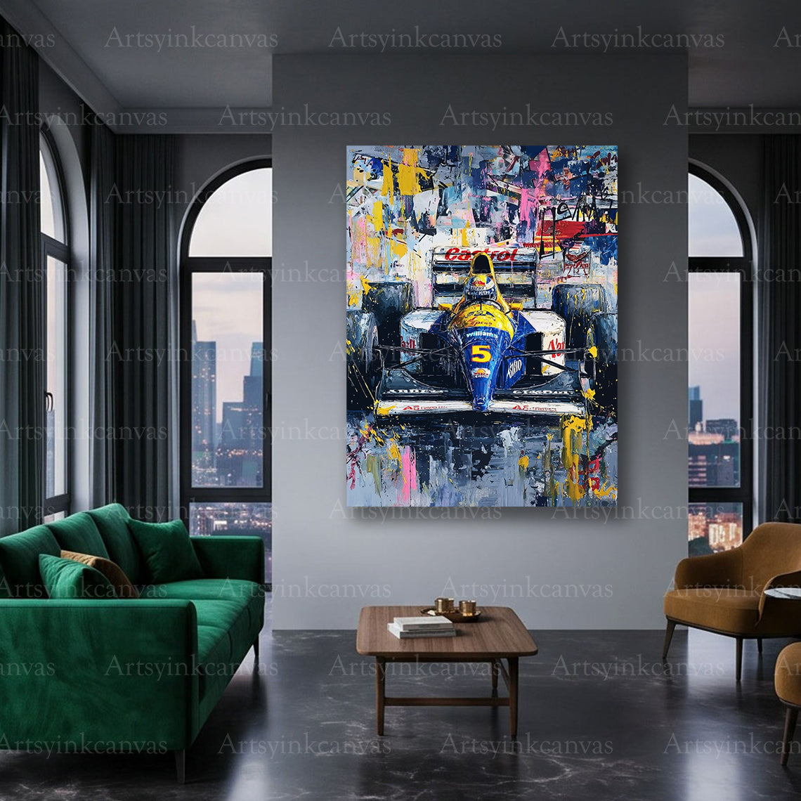 Williams FW16 race car canvas wall art