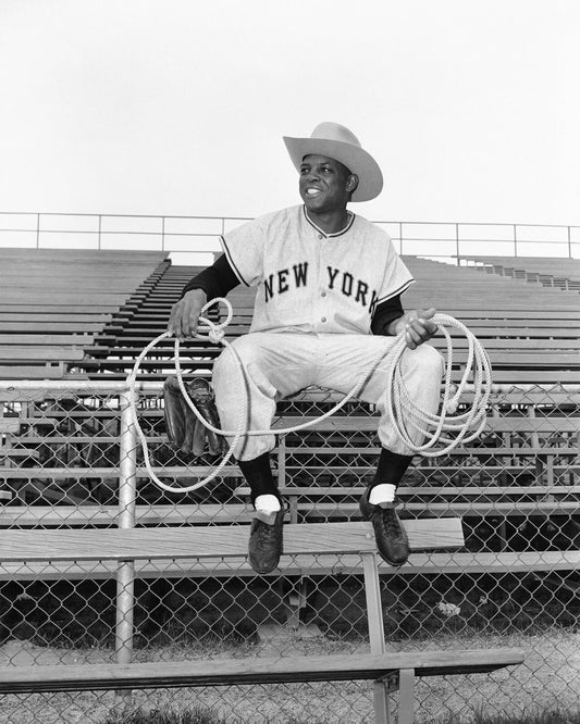 Willie Mays Cowboy Fence New York Giants canvas wall art