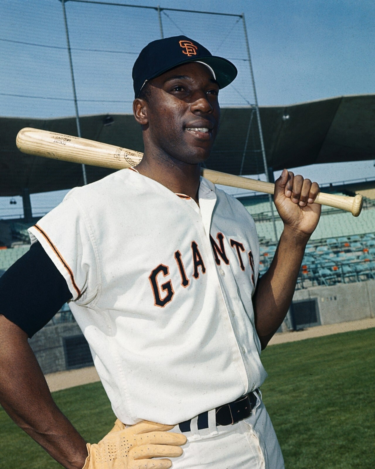 Willie Mays on field canvas wall art