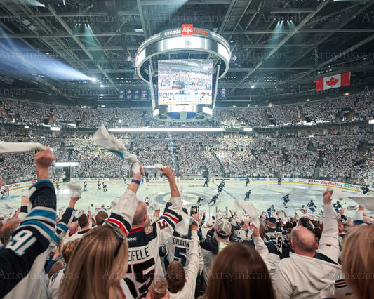 Winnipeg Jets 2024 Playoffs Whiteout Canada Life Centre canvas wall art