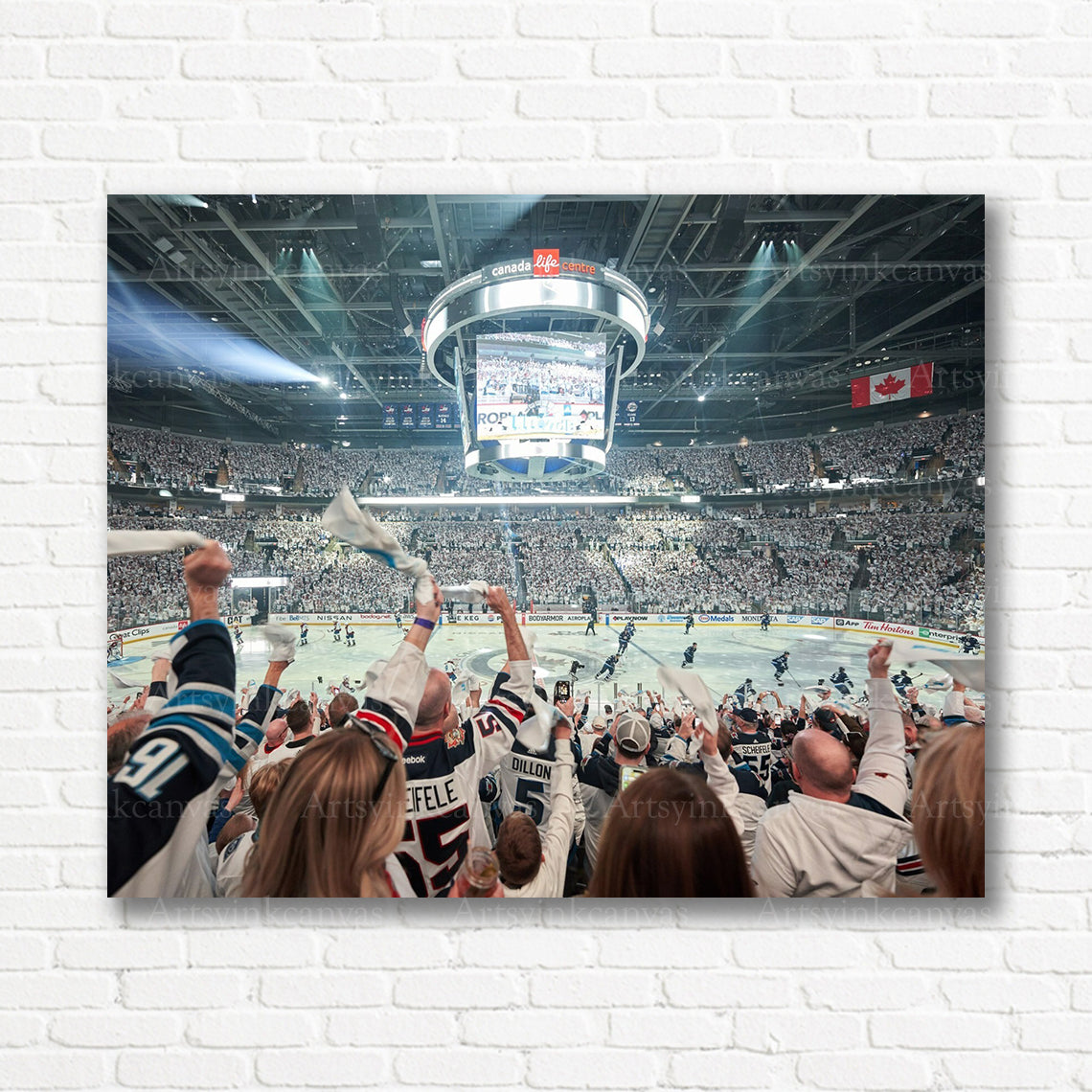 Winnipeg Whiteout playoff crowd canvas print