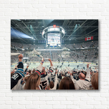 Winnipeg Whiteout playoff crowd canvas print