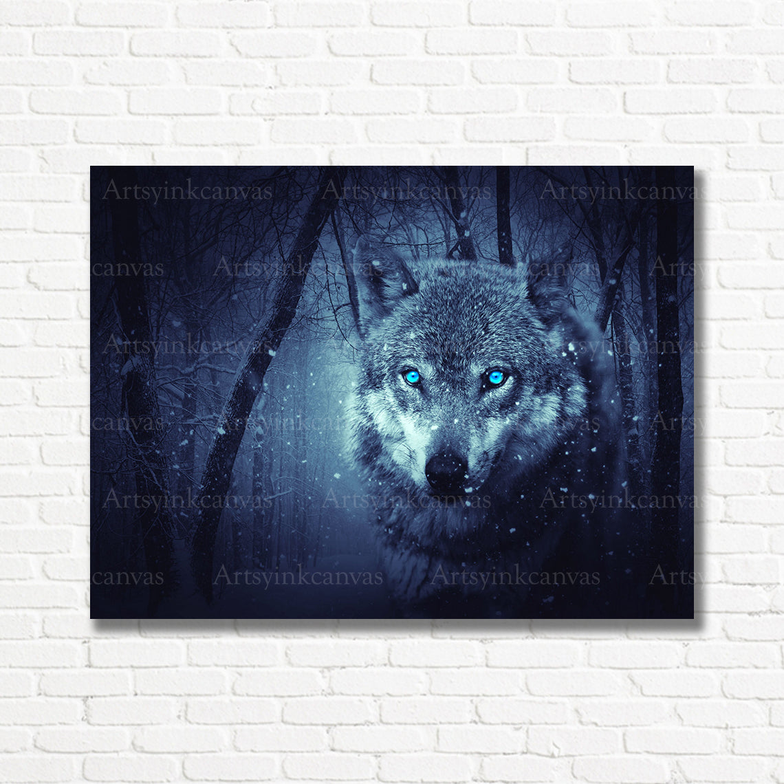 Powerful wolf wildlife canvas print