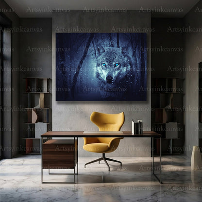 Majestic wolf wall decor for modern interiors