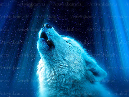 Wolf howl canvas wall art