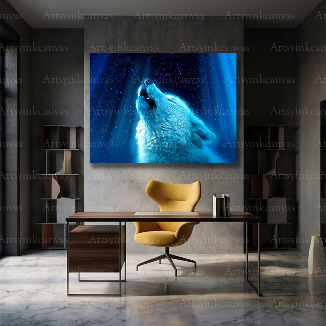 Powerful wolf wilderness wall decor