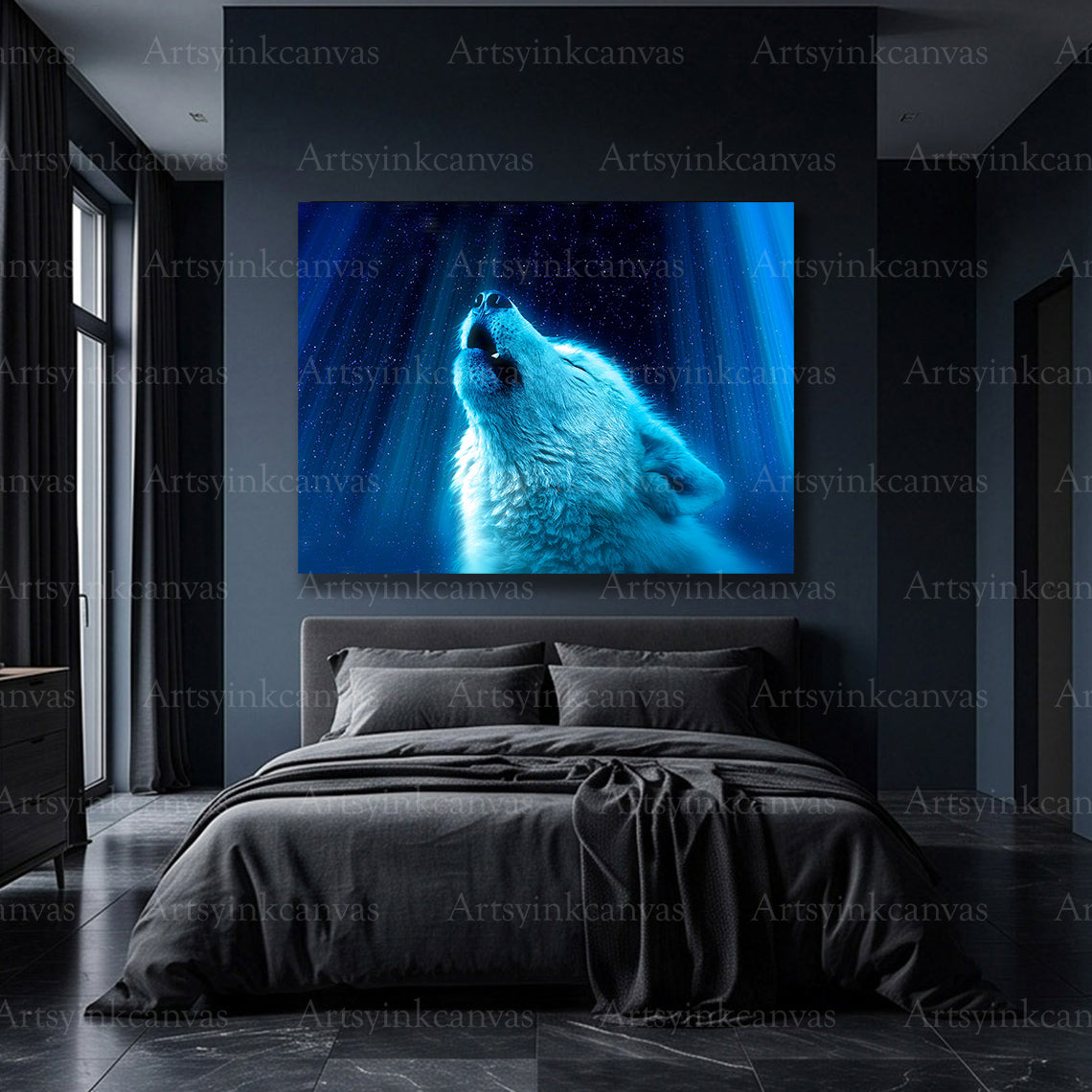 Premium wolf wildlife canvas home decor